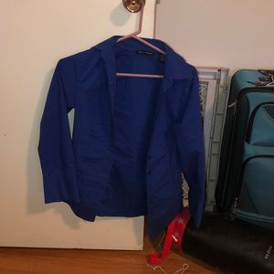 Blue button down blouse